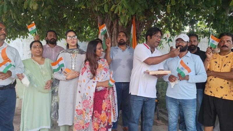 Members of the Valimki community in Jammu celebrating the 7th anniversary of the abrogation of Article 35-A Valmiki Samaj