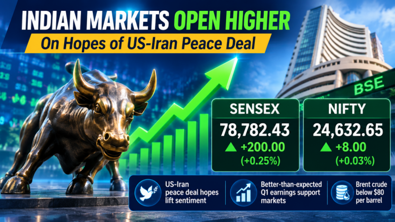 Stock Market Opening Bell: Sensex Up 200 Points, Nifty in Green on Positive Global Cues