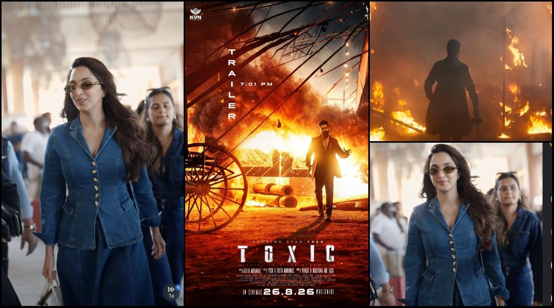 Yash's 'Toxic' poster out; Kiara Advani arrives in Bengaluru for trailer launch, team announces 7.01 pm release time