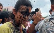 Ink thrown at AISA chief Neha Bora during Jharkhand exam protest; student-government talks underway