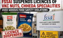 FSSAI suspends VKC Nuts, Chheda Specialities licences over serious food safety violations