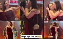Oops moment: Female fan forcefully kisses Nikita Rawal on lips at red carpet; fans ask, 'staged or real?'