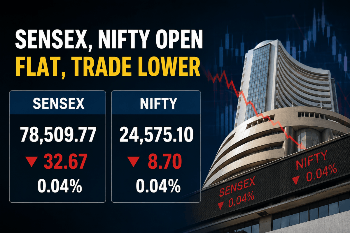Sensex, Nifty Open Marginally Lower at 78,510 and 24,575