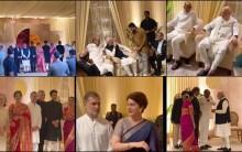Revati's reception: Mom Supriya radiates in red, Sonia Gandhi in ivory, PM Modi, Amit Shah, Rahul shine in white traditional looks, Priyanka wears blue