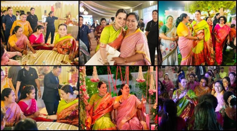 Kangana Ranaut celebrates first Teej with Delhi CM Rekha Gupta, calls her badi behen; duo dance, enjoy swing, apply mehendi [Pics]