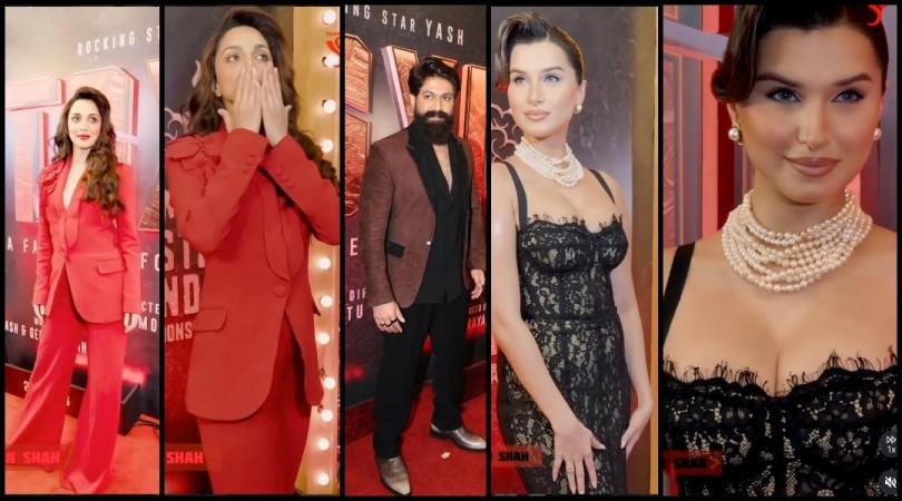 Tara Sutaria looks sultry in low-neckline dress, Yash calls her 'Disney princess'; Kiara Advani looks radiant in red at Toxic's music launch