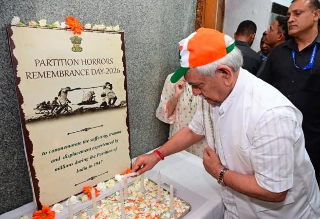 Jammu and Kashmir Lieutenant Governor Manoj Sinha paying tributes to victim of partation Partition