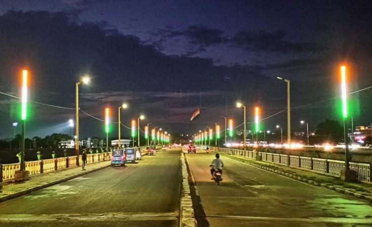 A view of bridge on river Tawi in Jammu city Tiranga
