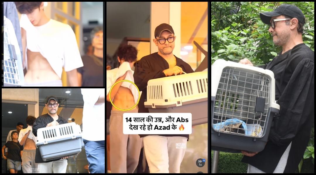 Aamir Khan carries pet cat in basket, ex-wife Kiran Rao accompanies; son Azad cries outside pet clinic
