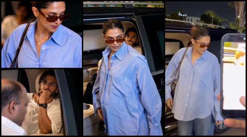 Pregnant Deepika flaunts baby bump, Ranveer Singh sees her off at Mumbai airport as she heads to Bengaluru ahead of second baby's arrival Pregnant Deepika flaunts baby bump, Ranveer Singh sees her off at Mumbai airport as she heads to Bengaluru ahead of second baby's arrival