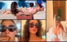 Ranbir Kapoor poses shirtless, holds Alia Bhatt and Raha close as trio enjoy serene family getaway [Pics]