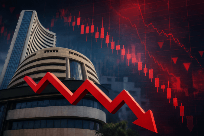 Sensex falls 365 points, Nifty slips 76 points as crude oil rises to $91 amid Iran-US tensions