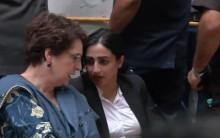 Rahul, Priyanka Gandhi continue dharna at Parliament Street Police Station with pellet victim; demand FIR