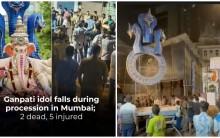 Chaos As Ganesh Idol Falls On Devotees During Bhuleshwarcha Raja Procession In Mumbai; 2 Dead, 5 Injured