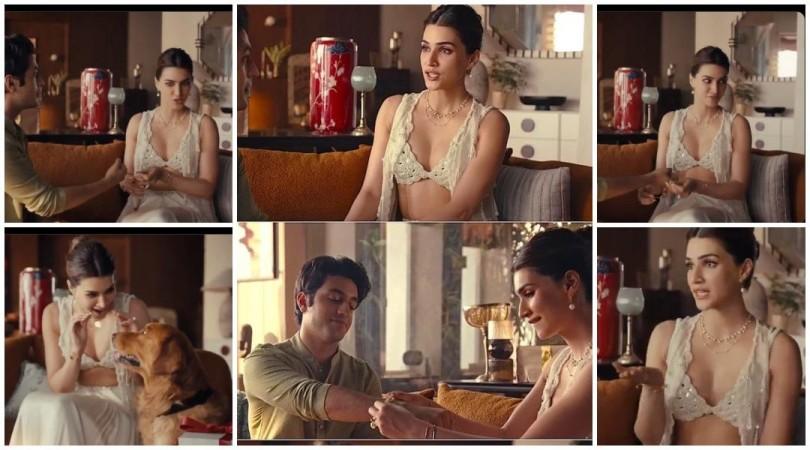 Kriti Sanon looks sensuous in bralette-style blouse for Raksha Bandhan ad; fans call it disrespectful, vulgar Kriti Sanon looks sensuous in bralette-style blouse for Raksha Bandhan ad; fans call it disrespectful, vulgar