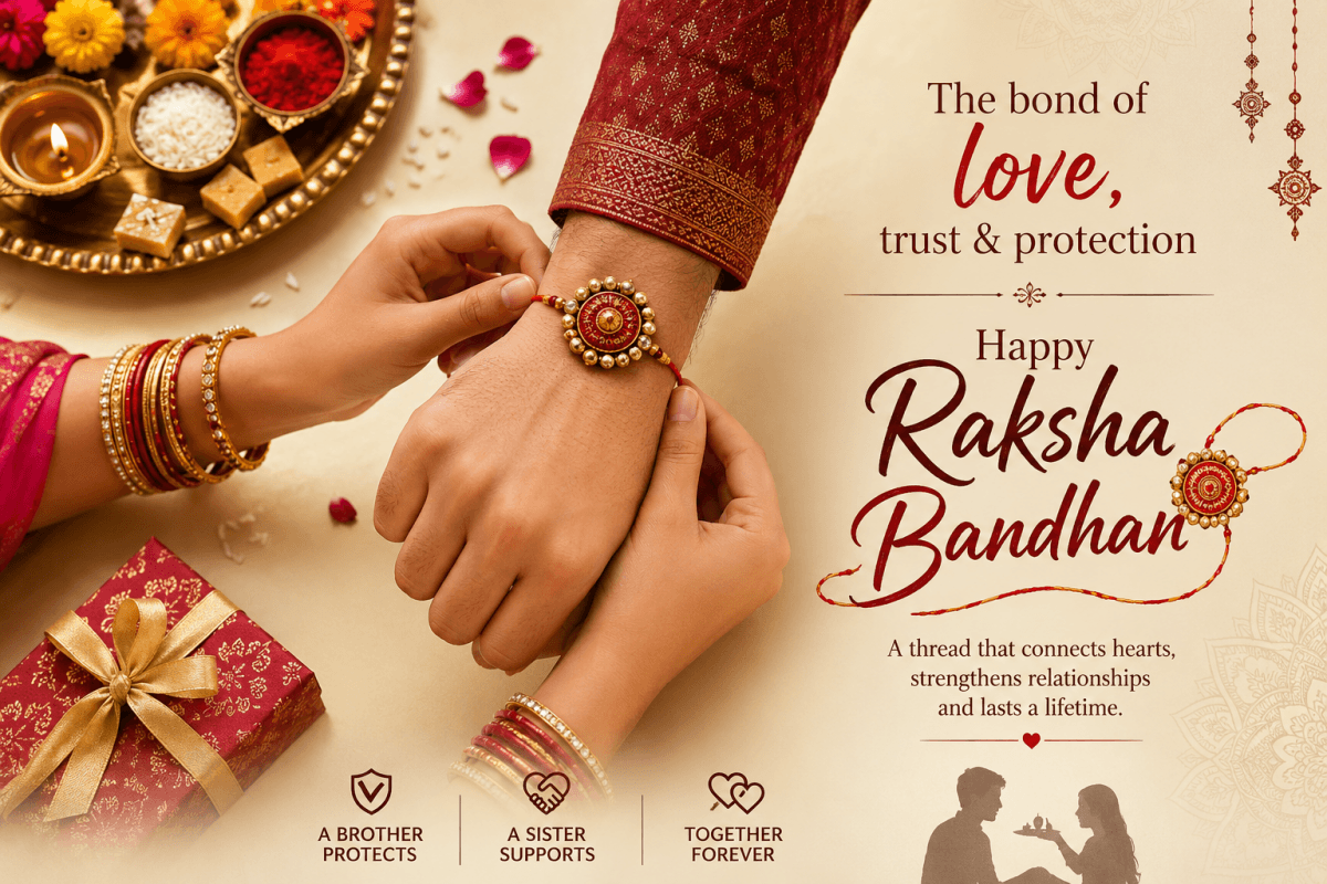 For 2026, the Raksha Bandhan thread ceremony time is from 5:57 AM to 9:48 AM in New Delhi, according to Drik Panchang. The Purnima Tithi begins at 9:08 AM on August 27 and ends at 9:48 AM on August 28.
