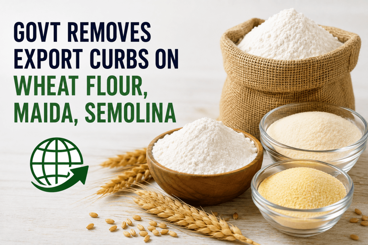 Govt removes export curbs on wheat flour, maida, semolina