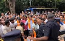K'taka BJP leaders lay siege to Vidhana Soudha, demand Nagendra's resignation; many detained