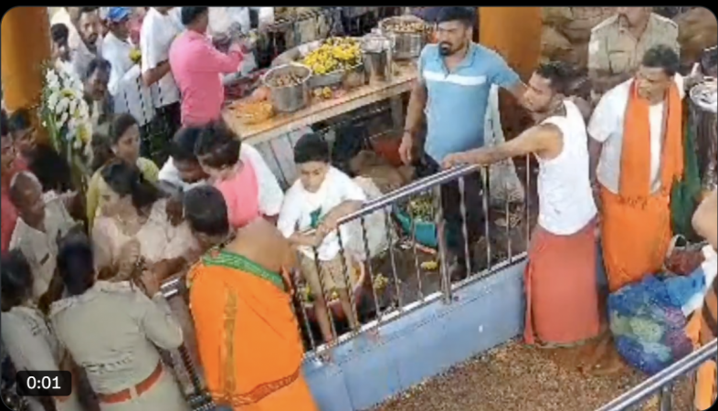 MLA B Suresh Gowda's daughter slaps woman cop at Karnataka temple; officer hits back