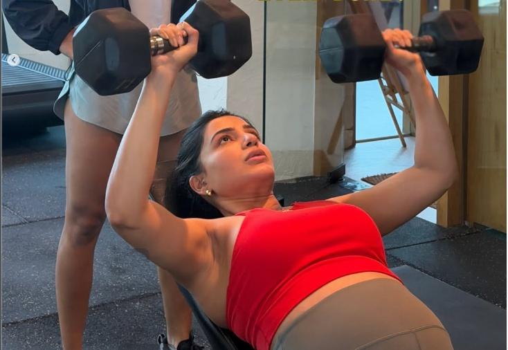 Samantha Ruth Prabhu shares a glimpse of her pregnancy workout: 'Training looks different these days'
