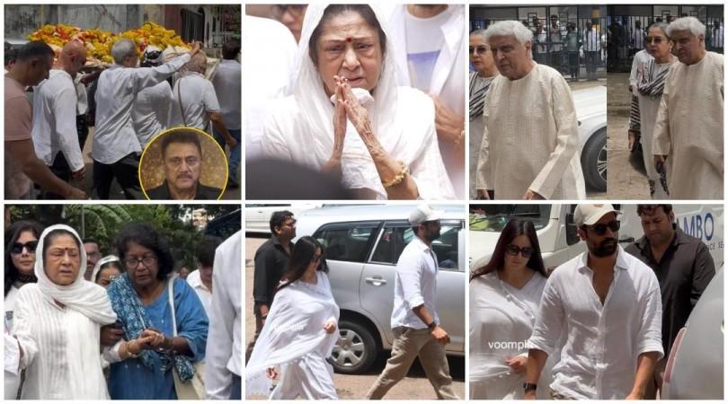Aruna Irani cries seeing husband Kuku Kohli's mortal remains; Katrina-Vicky Kaushal, Rohit Shetty attend funeral