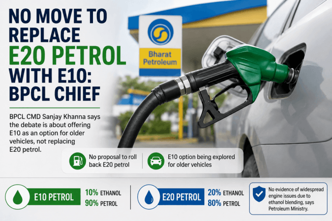 No move to replace E20 petrol with E10: BPCL chief No move to replace E20 petrol with E10: BPCL chief