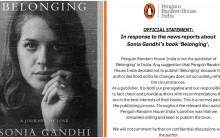 Penguin India breaks silence on Sonia Gandhi memoir row, denies backing out over editorial changes