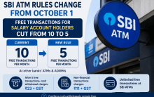 SBI ATM rules change from October 1: Free transactions for salary account holders cut from 10 to 5