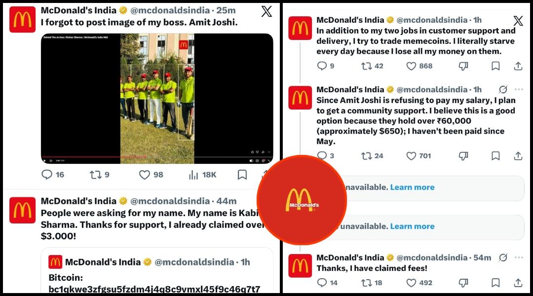 'I haven't been paid': McDonald's India X account posts about intern go viral, internet reacts