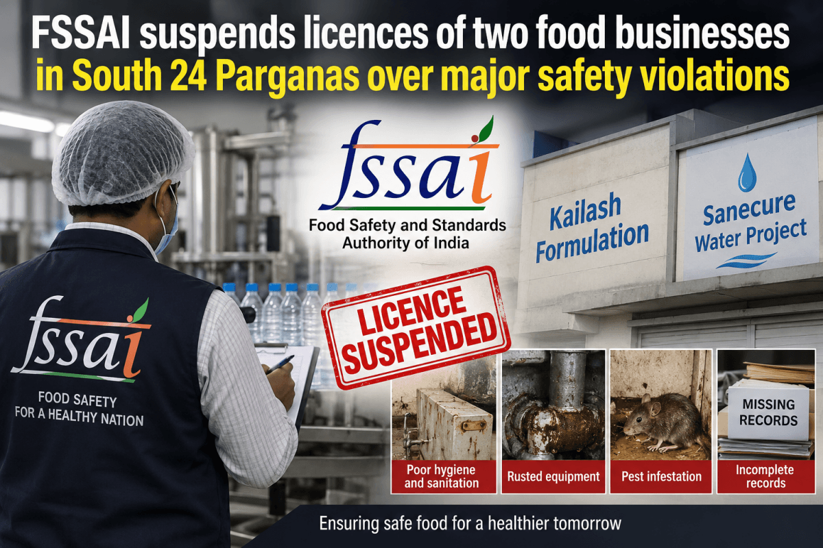FSSAI suspends licences of two food businesses in South 24 Parganas over major safety violations
