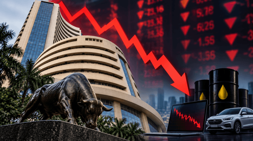 Dalal Street Starts On A Weak Note, Sensex and Nifty Slip As Rising Crude Oil, IT and Auto Stocks Weigh Dalal Street Starts On A Weak Note, Sensex and Nifty Slip As Rising Crude Oil, IT and Auto Stocks Weigh