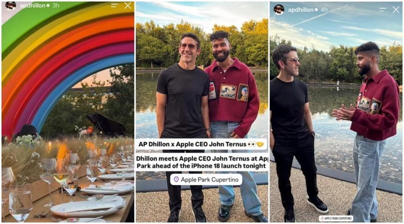 AP Dhillon meets Apple CEO John Ternus at Apple Park ahead of iPhone 18 launch [See Pics]