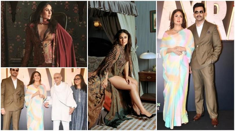 Kareena Kapoor stuns in pastel-hued saree, poses with Prithviraj Sukumaran at Daayra trailer launch