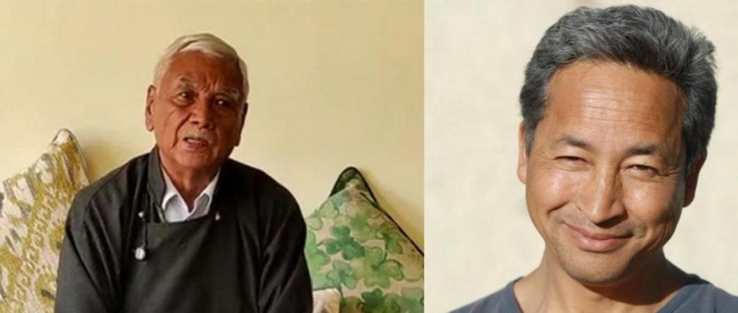 Two prominent Buddhist leaders of Ladakh Thupstan Chhewang (left) and Sonam Wangchuk (right) Ladakhi leaders
