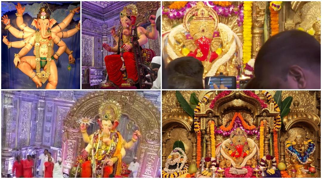 Ganesh Chaturthi 2026: Devotees in Mumbai Throng Lalbaugcha Raja, Mumbaicha Raja and Temples