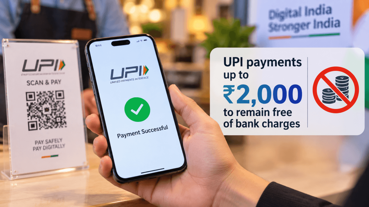 UPI Payments Up to Rs 2,000 to Remain Free of Bank Charges: Government