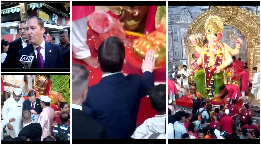 US Ambassador Sergio Gor touches Lord Ganesha's feet, wears suit as he offers prayers at Lalbaugcha Raja on Ganesh Chaturthi