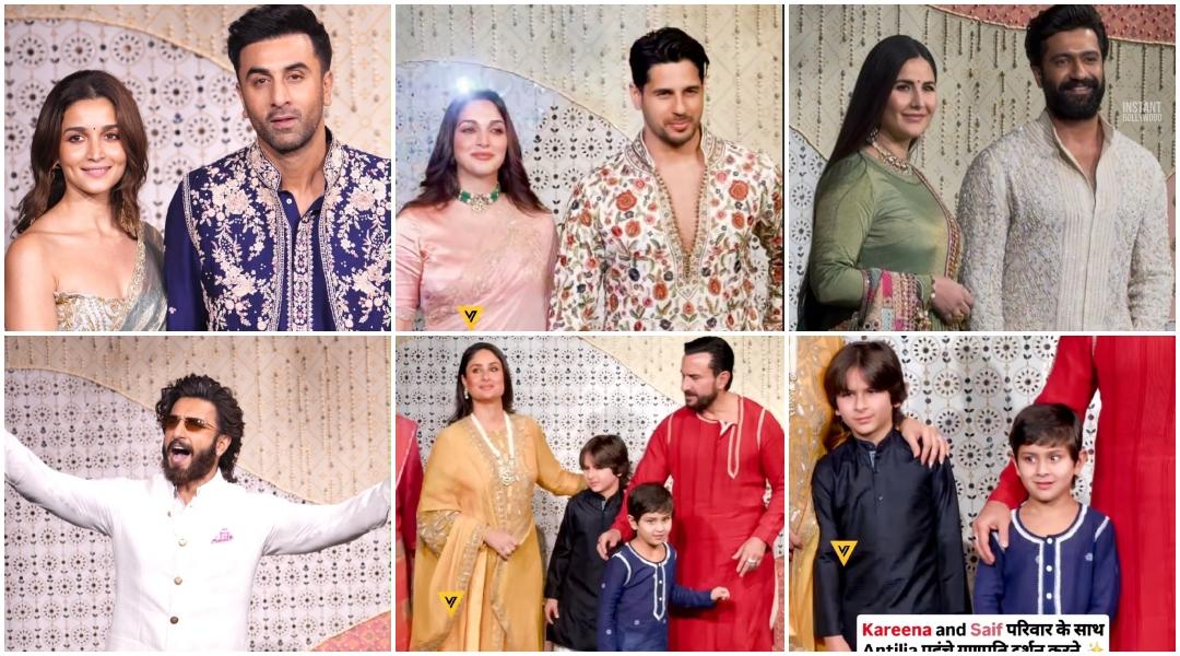 Exes under one roof: Salman Khan, Katrina Kaif-Vicky Kaushal, Ranbir-Alia, Kiara-Sidharth seek blessings at Ambani's Antilia Cha Raja