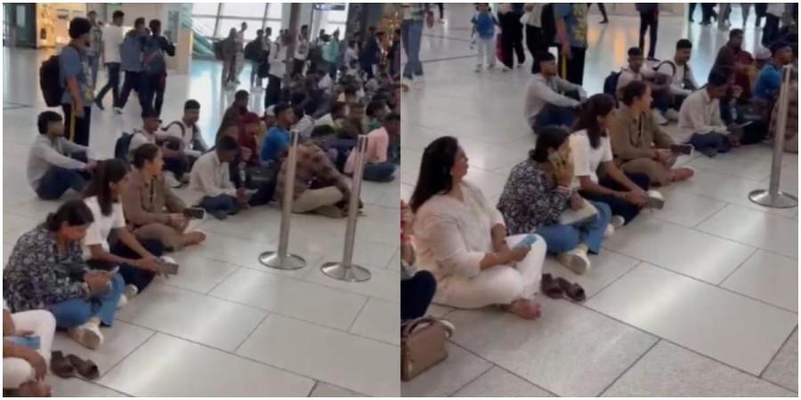SpiceJet Dubai flights delayed over 24 hours, angry passengers protest at Delhi airport SpiceJet Dubai flights delayed over 24 hours, angry passengers protest at Delhi airport