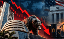 Stock Market Today: Sensex Falls Over 150 Points, Nifty Slips as Hawkish Fed Stance, Geopolitical Concerns Weigh