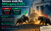Sensex ends flat, Nifty gains 0.23 pc as investors assess Fed Policy outcome