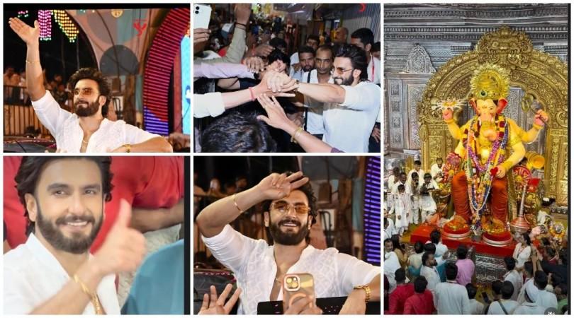 Ranveer Singh seeks Lalbaugcha Raja's blessings, takes selfies with fans, gets injured while shaking hands with crowd