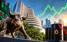 Sensex, Nifty edge higher as crude oil prices ease and global cues support markets