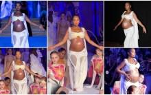 London Fashion Week: Pregnant Leigh-Anne Pinnock flaunts baby bump in lactating bralette
