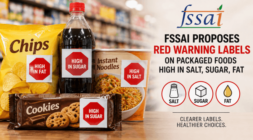 FSSAI proposes red warning labels on packaged foods high in salt, sugar, fat FSSAI proposes red warning labels on packaged foods high in salt, sugar, fat