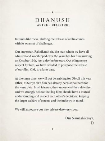 OM postponed: Dhanush avoids clash with former father-in-law Rajinikanth's Jailer 2, skips Diwali release for Suriya's Scene