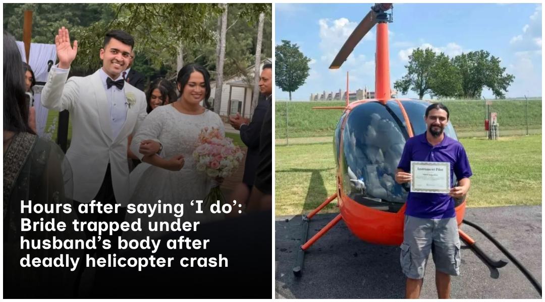 Newlywed survives helicopter crash that killed husband hours after wedding