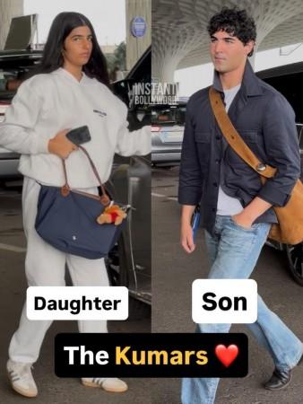 Twinkle Khanna papped with son Aarav, daughter Nitara at Mumbai airport; fans say Aarav looks like Rajesh Khanna