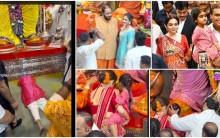 Lalbaugcha Raja visarjan: Anant Ambani performs Sashtang Namaskar, Mukesh Ambani carries granddaughter in arms, Nita Ambani applies tilak to granddaughter