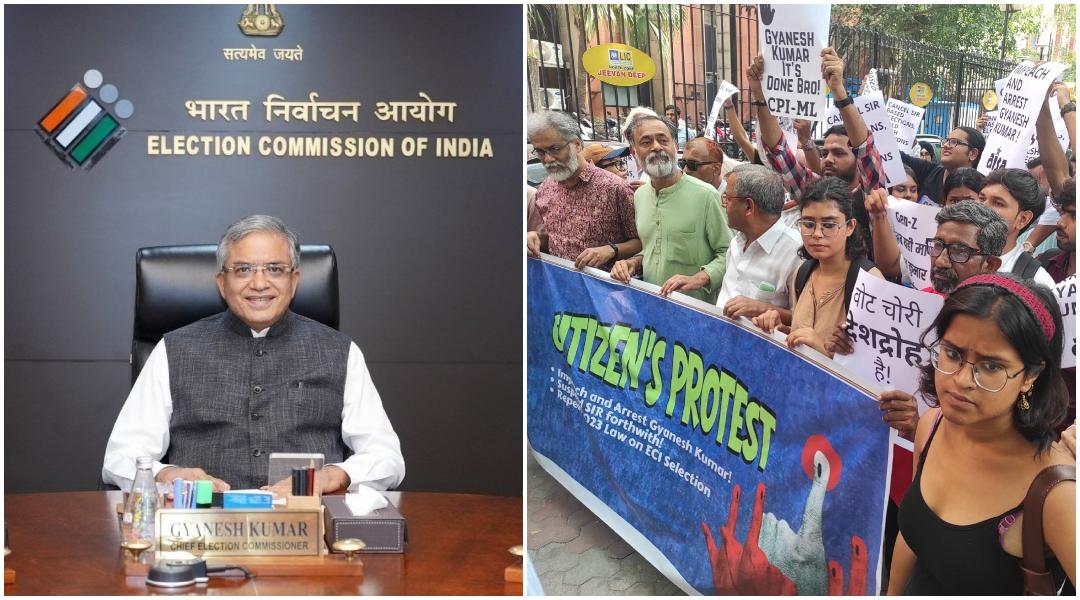 Delhi Police detain protesters at Jantar Mantar demanding CEC Gyanesh Kumar's resignation